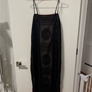 Floreat Black and Cream Sheer Dress